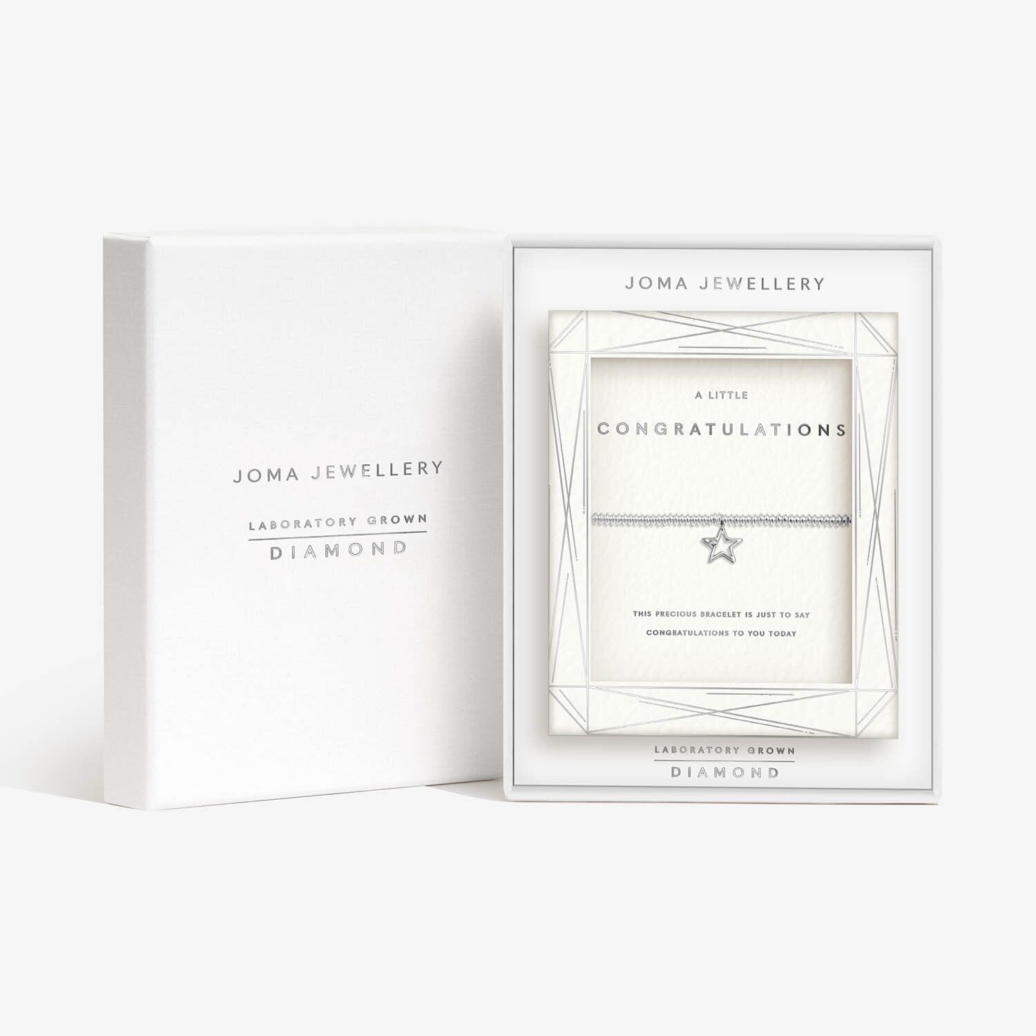Joma Jewellery Laboratory Grown Diamond A Little Congratulations Silver Plated Bracelet