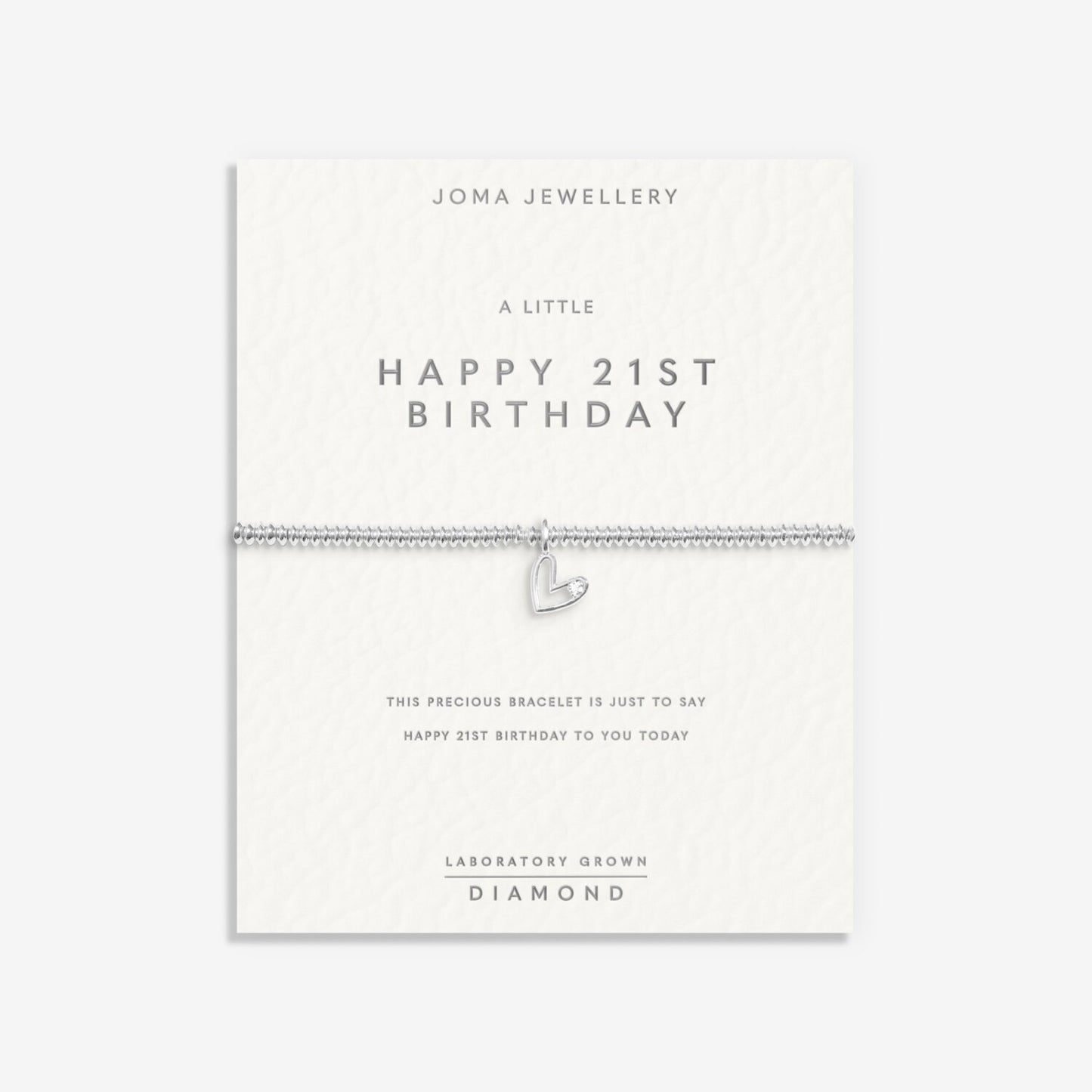 Joma Jewellery Laboratory Grown Diamond A Little Happy 21st Birthday Bracelet