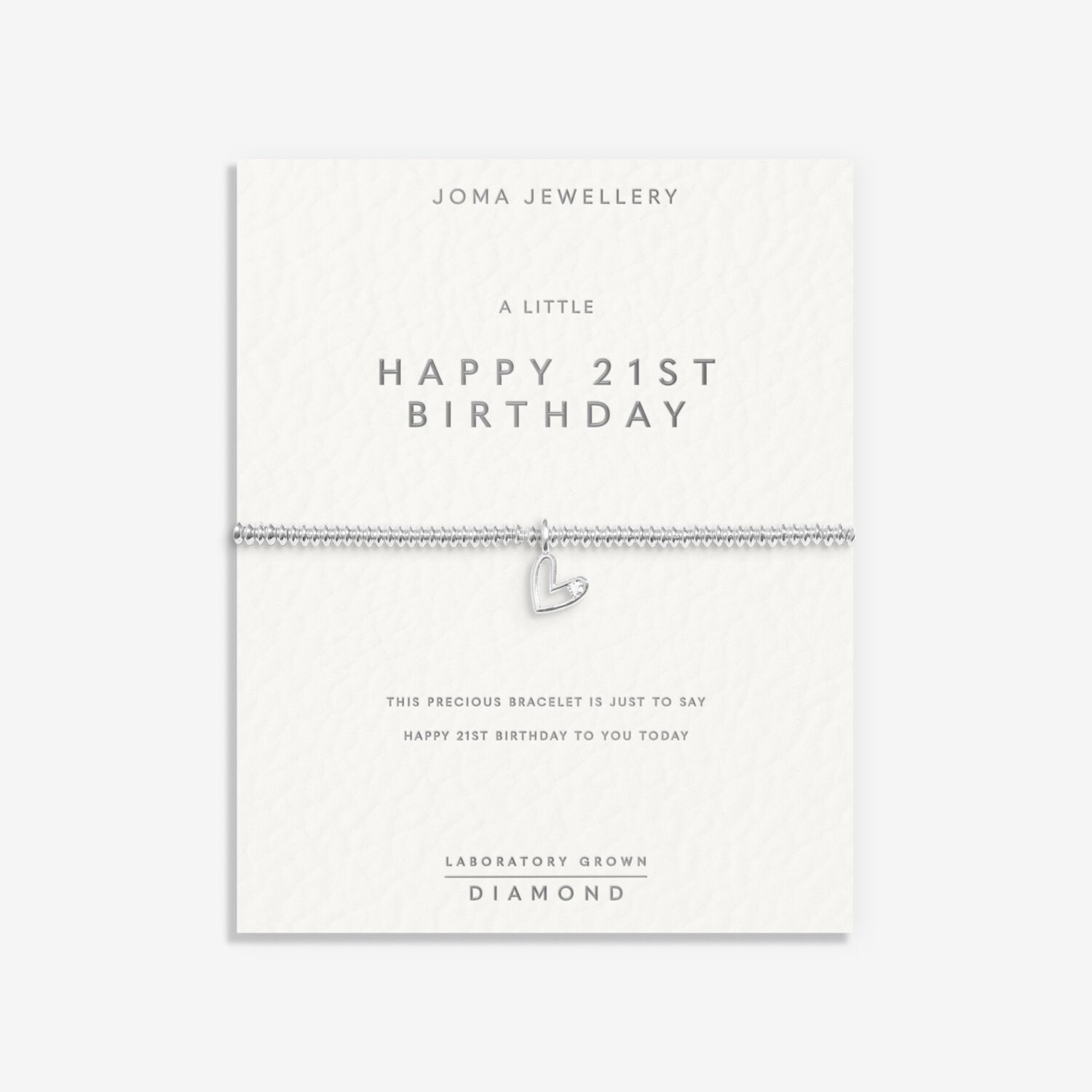 Joma Jewellery Laboratory Grown Diamond A Little Happy 21st Birthday Bracelet