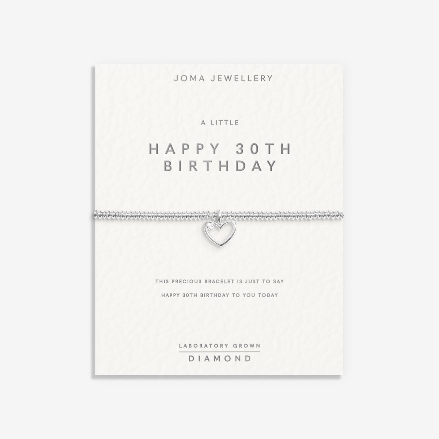 Joma Jewellery Laboratory Grown Diamond A Little Happy 30th Birthday Bracelet
