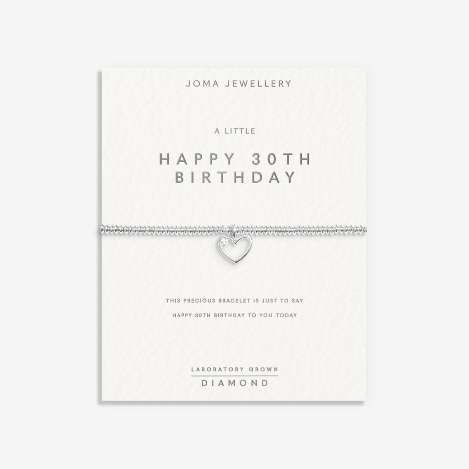 Joma Jewellery Laboratory Grown Diamond A Little Happy 30th Birthday Bracelet