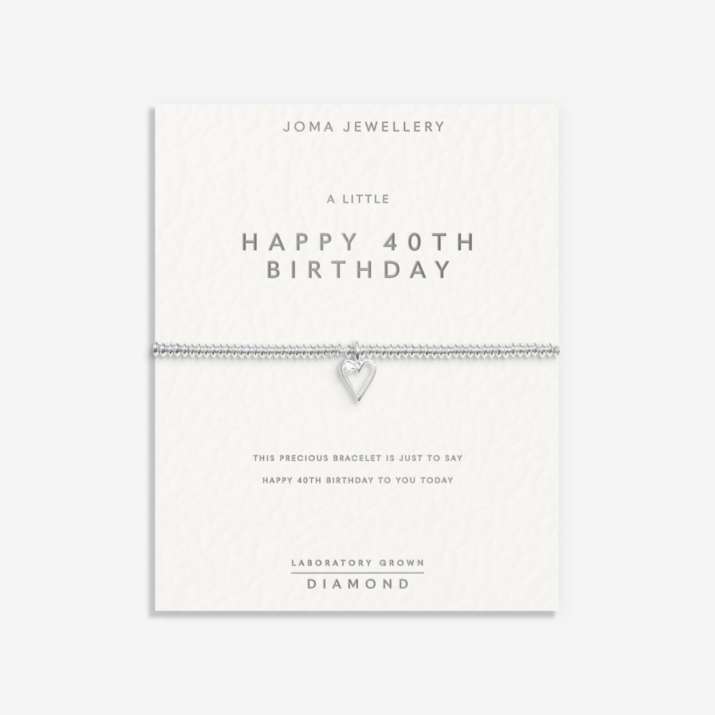 Joma Jewellery Laboratory Grown Diamond A Little Happy 40th Birthday Bracelet