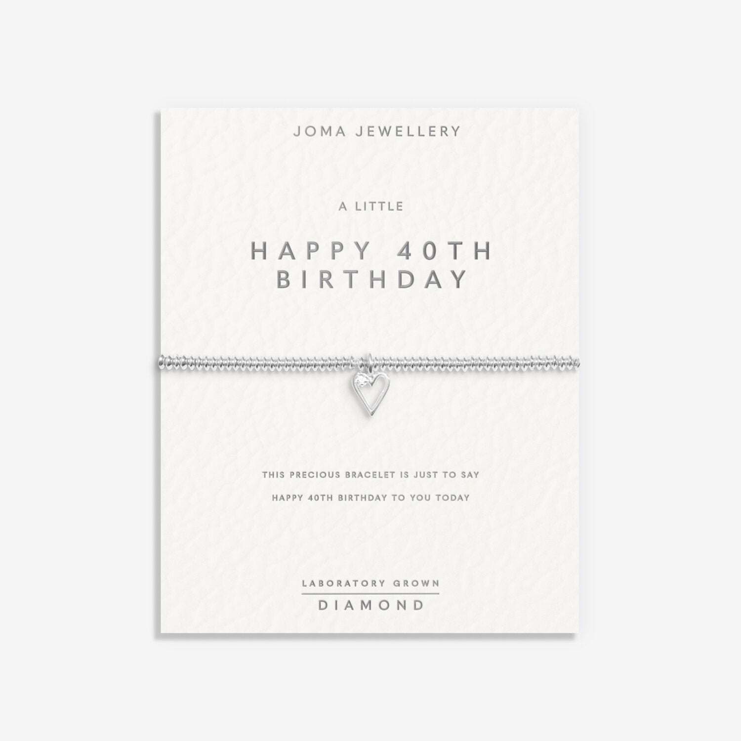 Joma Jewellery Laboratory Grown Diamond A Little Happy 40th Birthday Bracelet