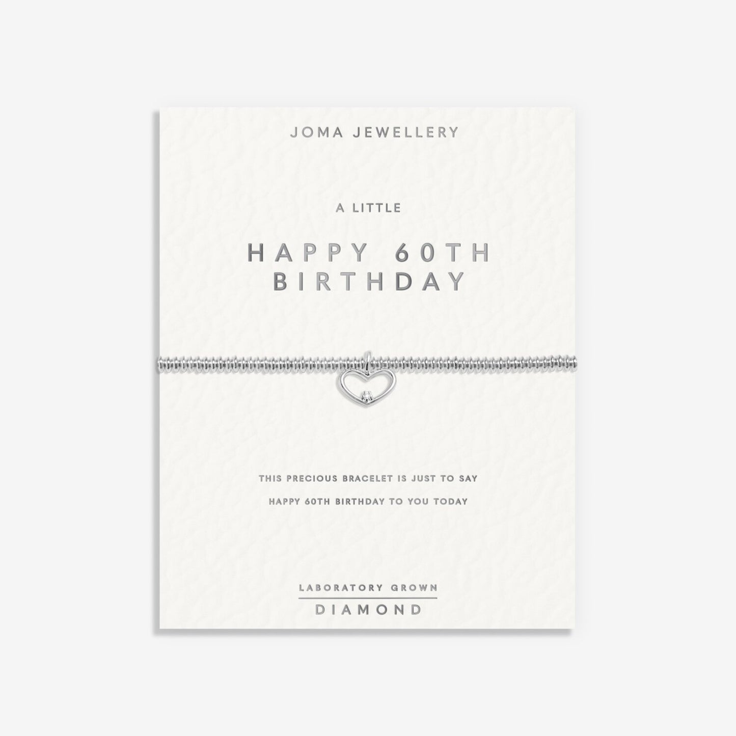 Joma Jewellery Laboratory Grown Diamond A Little Happy 60th Birthday Silver Plated Bracelet