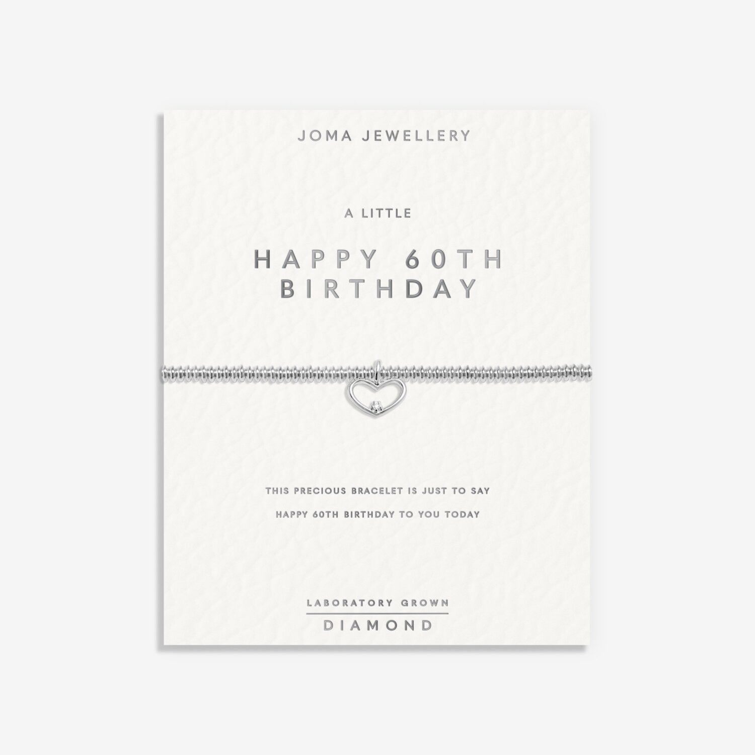 Joma Jewellery Laboratory Grown Diamond A Little Happy 60th Birthday Silver Plated Bracelet