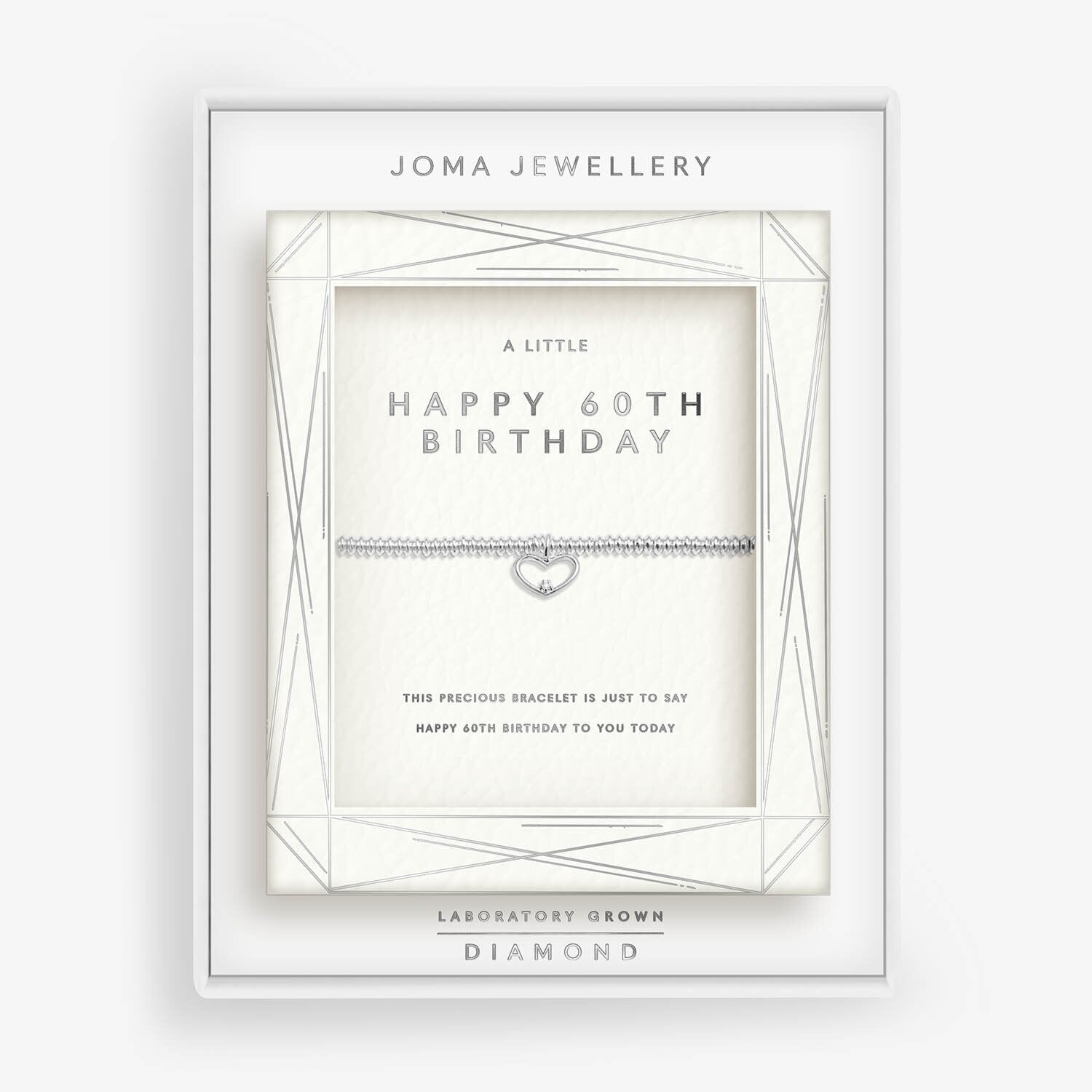 Joma Jewellery Laboratory Grown Diamond A Little Happy 60th Birthday Silver Plated Bracelet