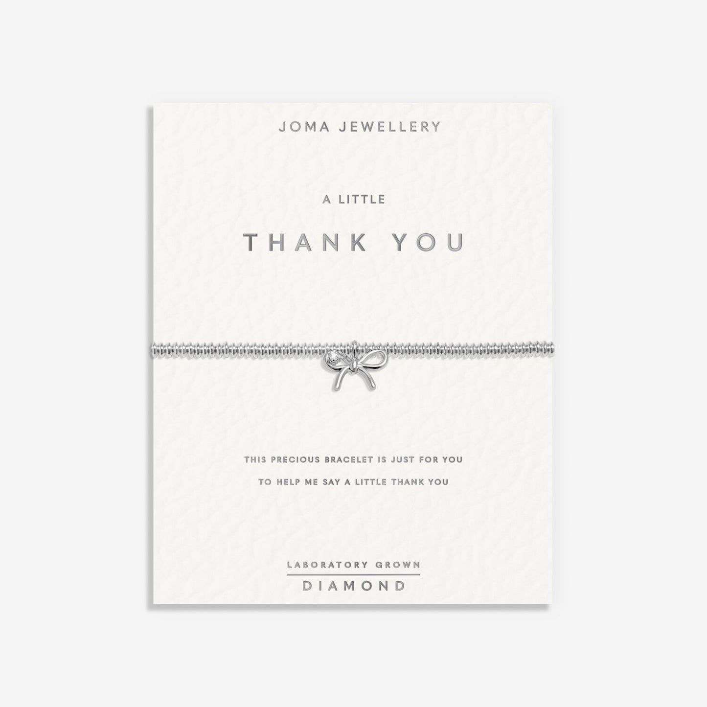 Joma Jewellery Laboratory Grown Diamond A Little Thank You Silver Plated Bracelet