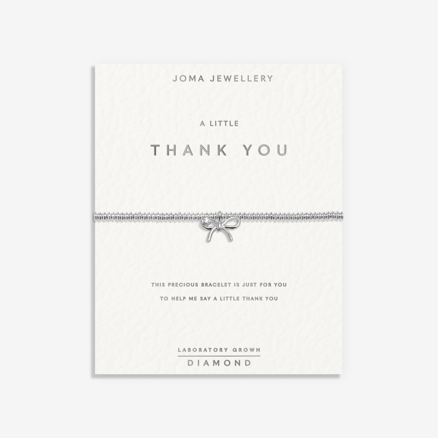 Joma Jewellery Laboratory Grown Diamond A Little Thank You Silver Plated Bracelet