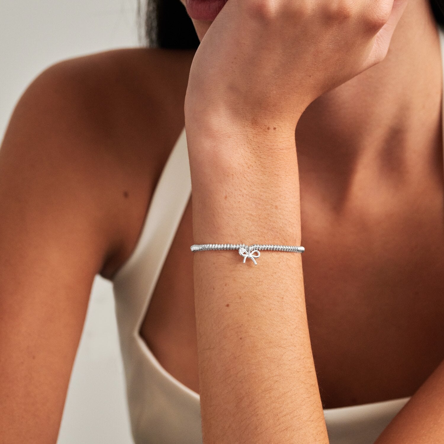 Joma Jewellery Laboratory Grown Diamond A Little Thank You Silver Plated Bracelet