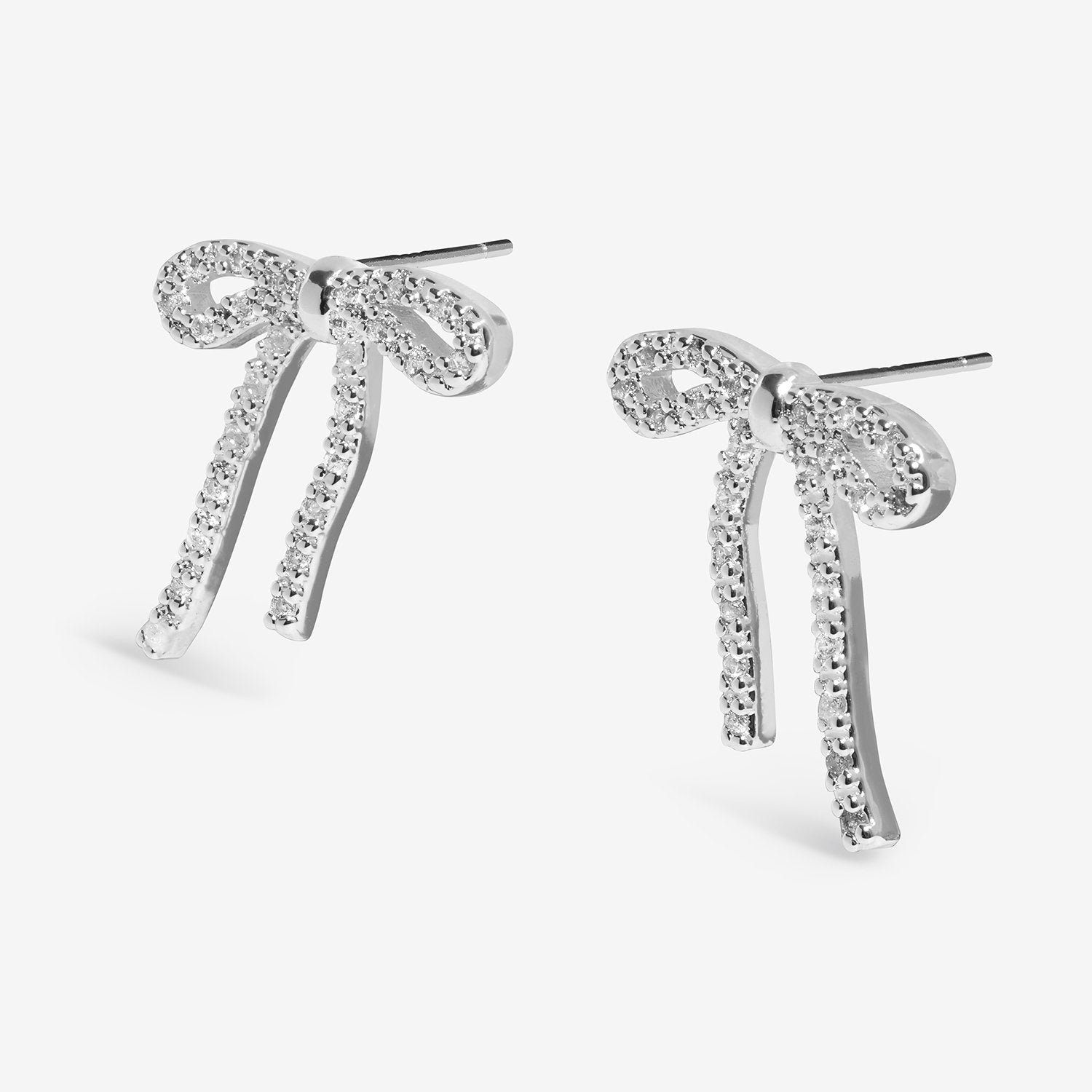 Joma Jewellery Loved By You Bow Stud Earrings In Silver Plating