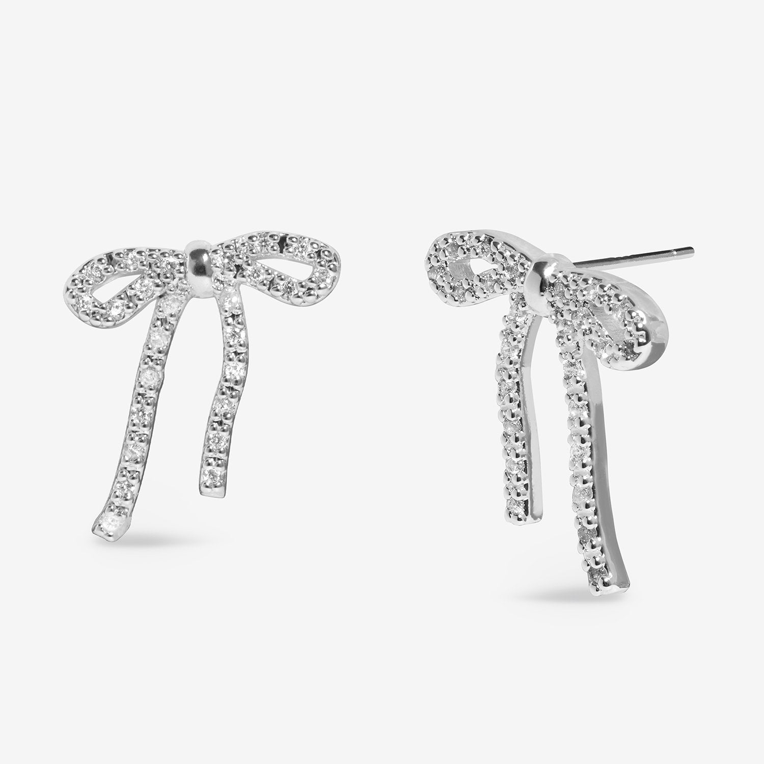 Joma Jewellery Loved By You Bow Stud Earrings In Silver Plating