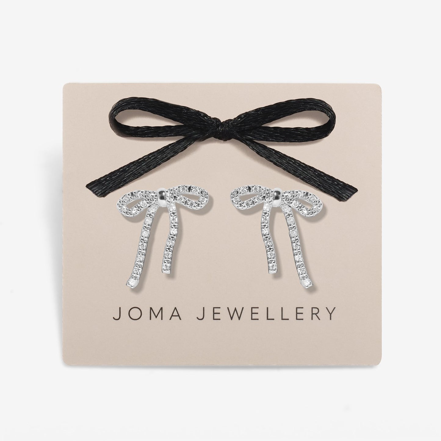 Joma Jewellery Loved By You Bow Stud Earrings In Silver Plating
