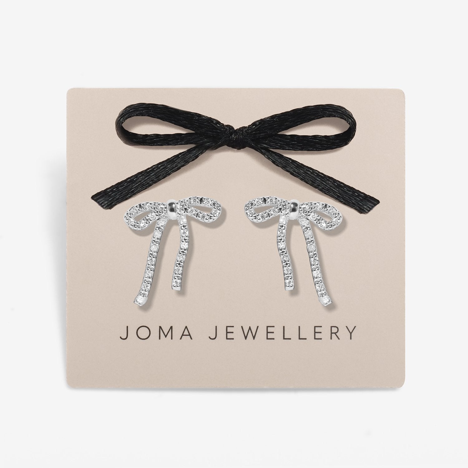 Joma Jewellery Loved By You Bow Stud Earrings In Silver Plating