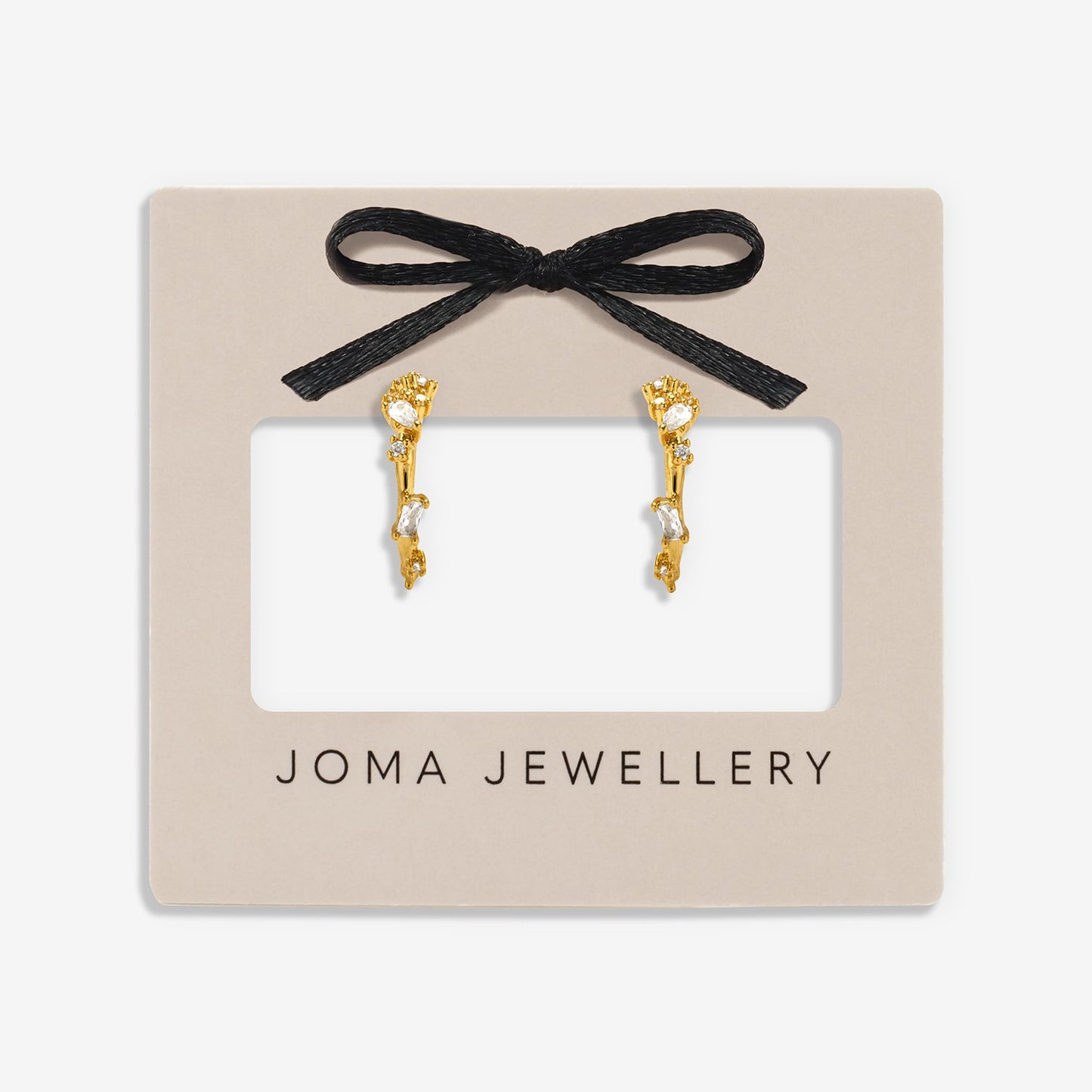 Joma Jewellery Loved By You Cluster Cubic Zirconia Hoop Earrings In Gold Plating