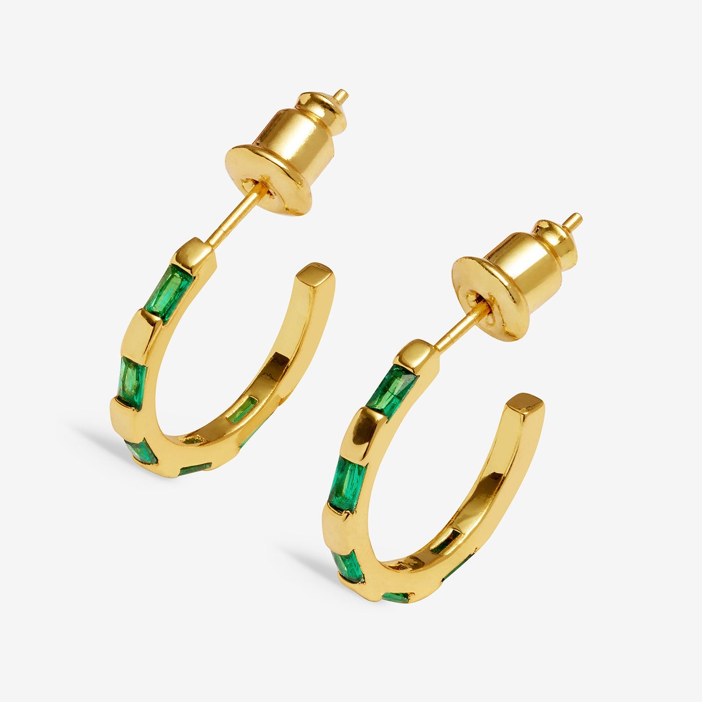 Joma Jewellery Loved By You Green Cubic Zirconia Hoop Earrings In Gold Plating