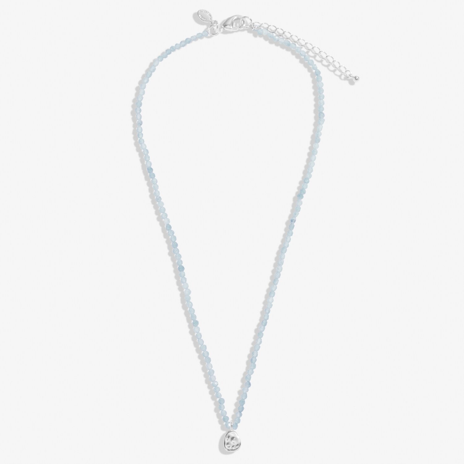 Joma Jewellery Mini Charms Aqua Crystal Pebble Silver Plated Necklace