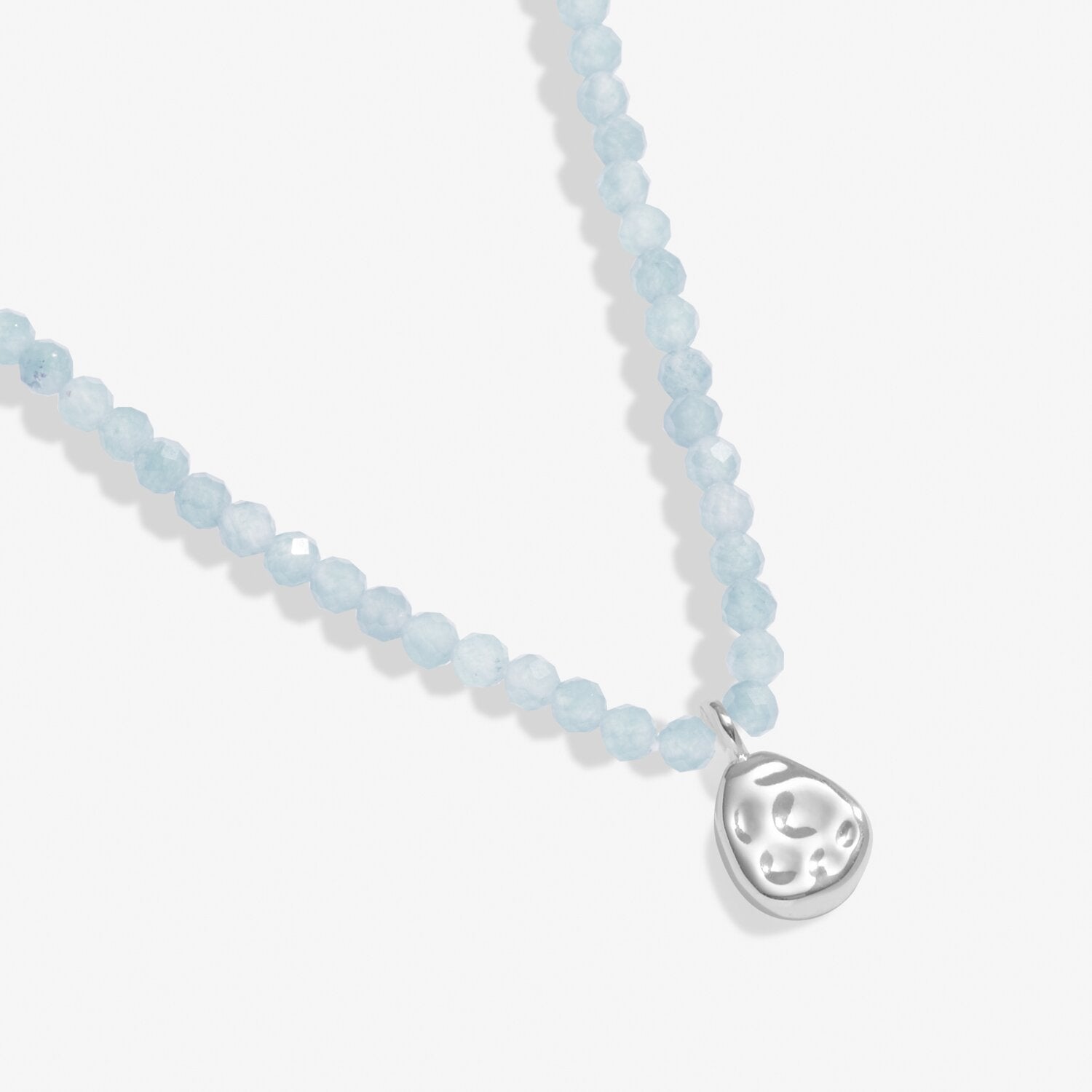 Joma Jewellery Mini Charms Aqua Crystal Pebble Silver Plated Necklace