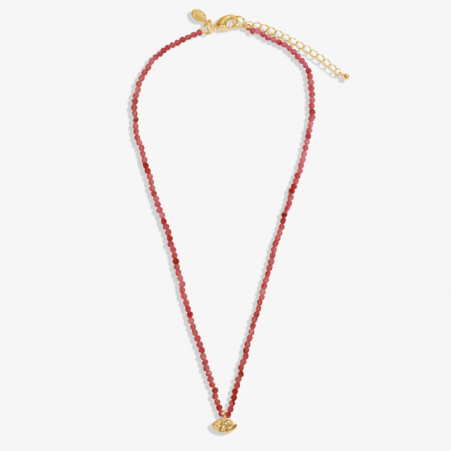 Joma Jewellery Mini Charms Garnet Eye Gold Plated Necklace