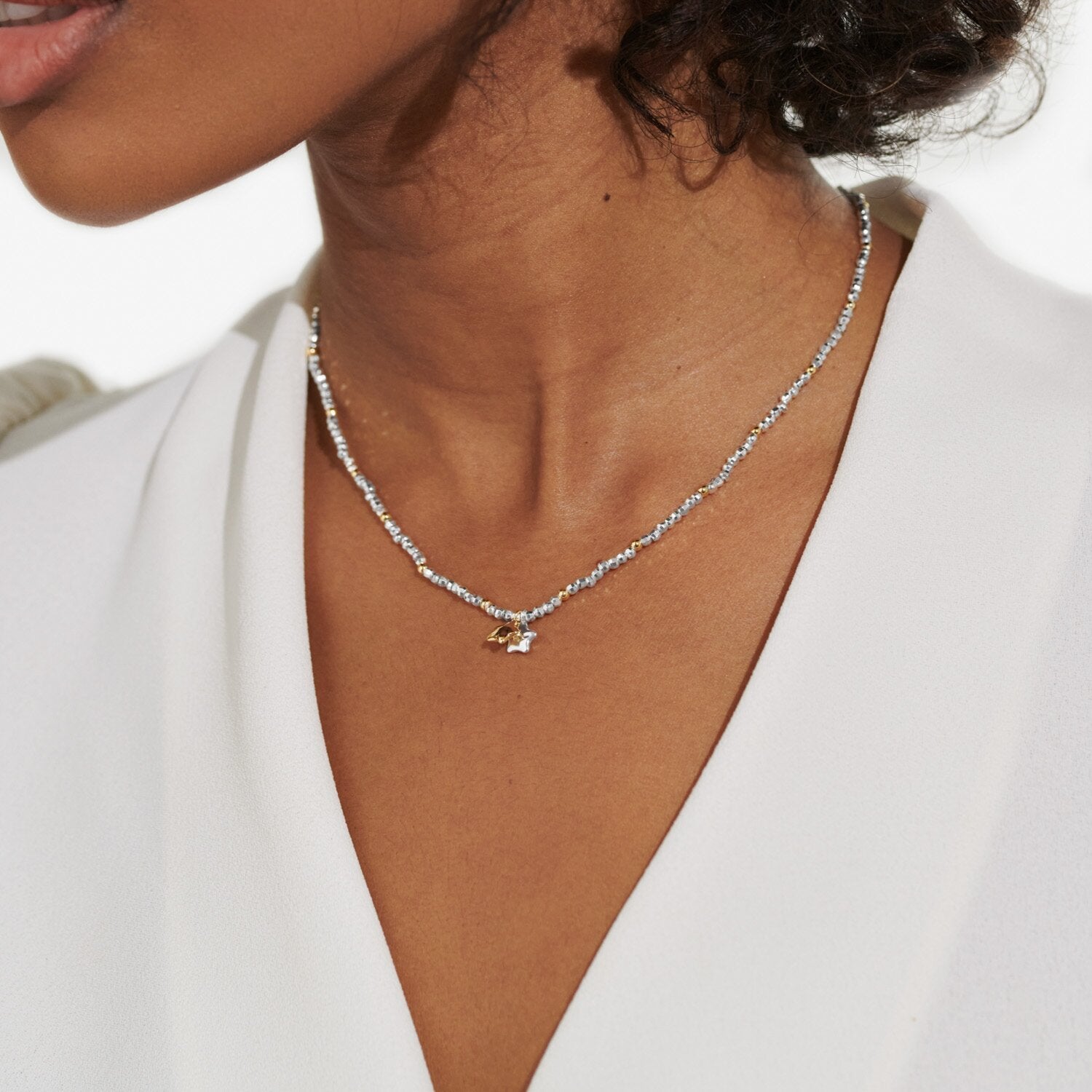 Joma Jewellery Mini Charms Stars Silver and Gold Plated Necklace