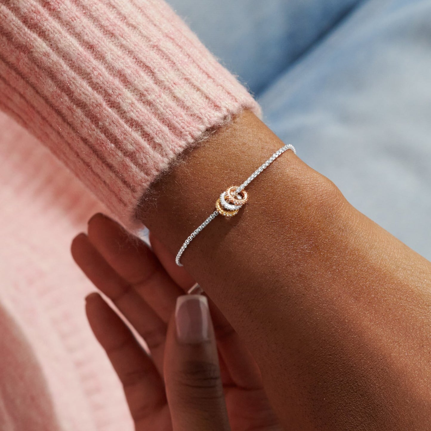 Joma Jewellery Mini Charms Three Tone Pave Bracelet