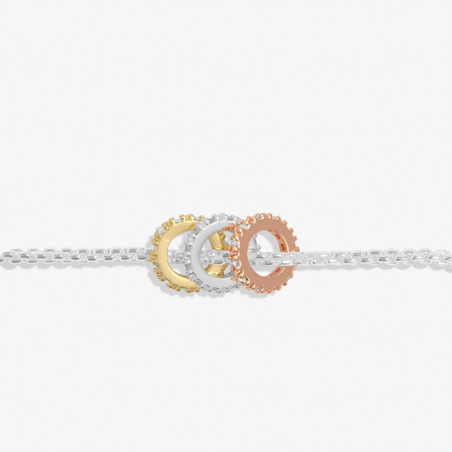 Joma Jewellery Mini Charms Three Tone Pave Bracelet