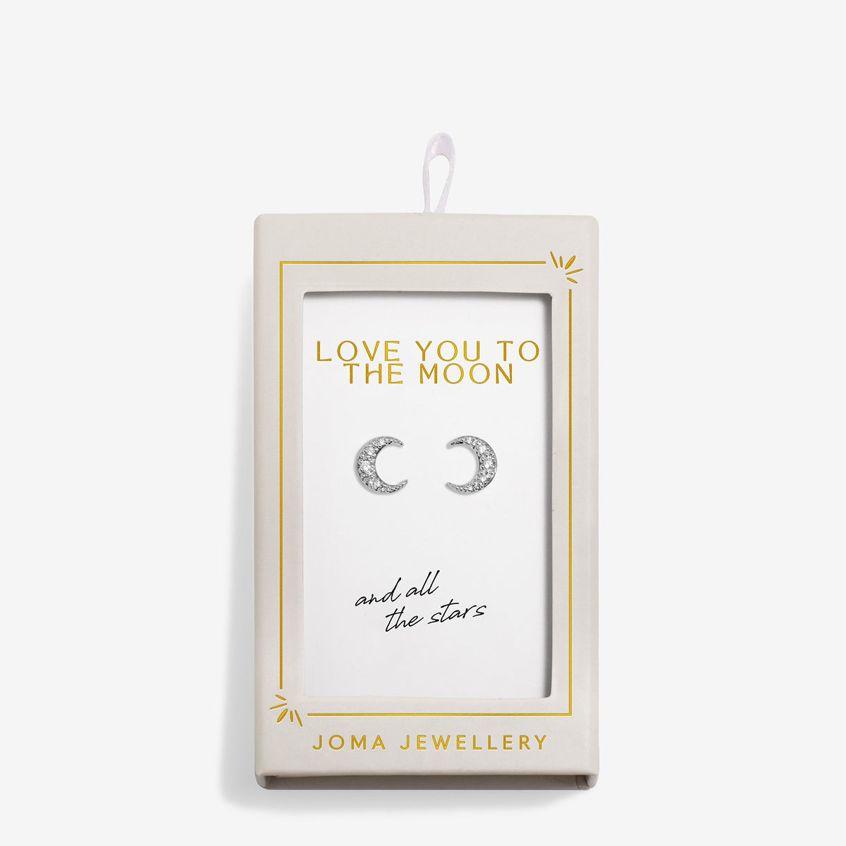 Joma Jewellery Moments To Shine Love You To The Moon Stud Earrings In Silver Plating