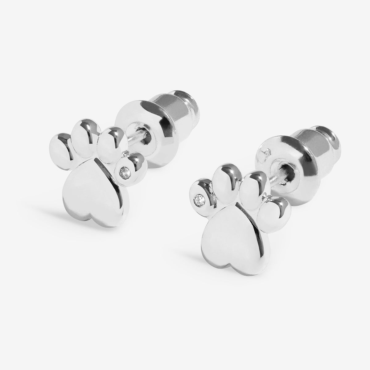 Joma Jewellery Moments To Shine Perfect Paw Print Stud Earrings In Silver Plating