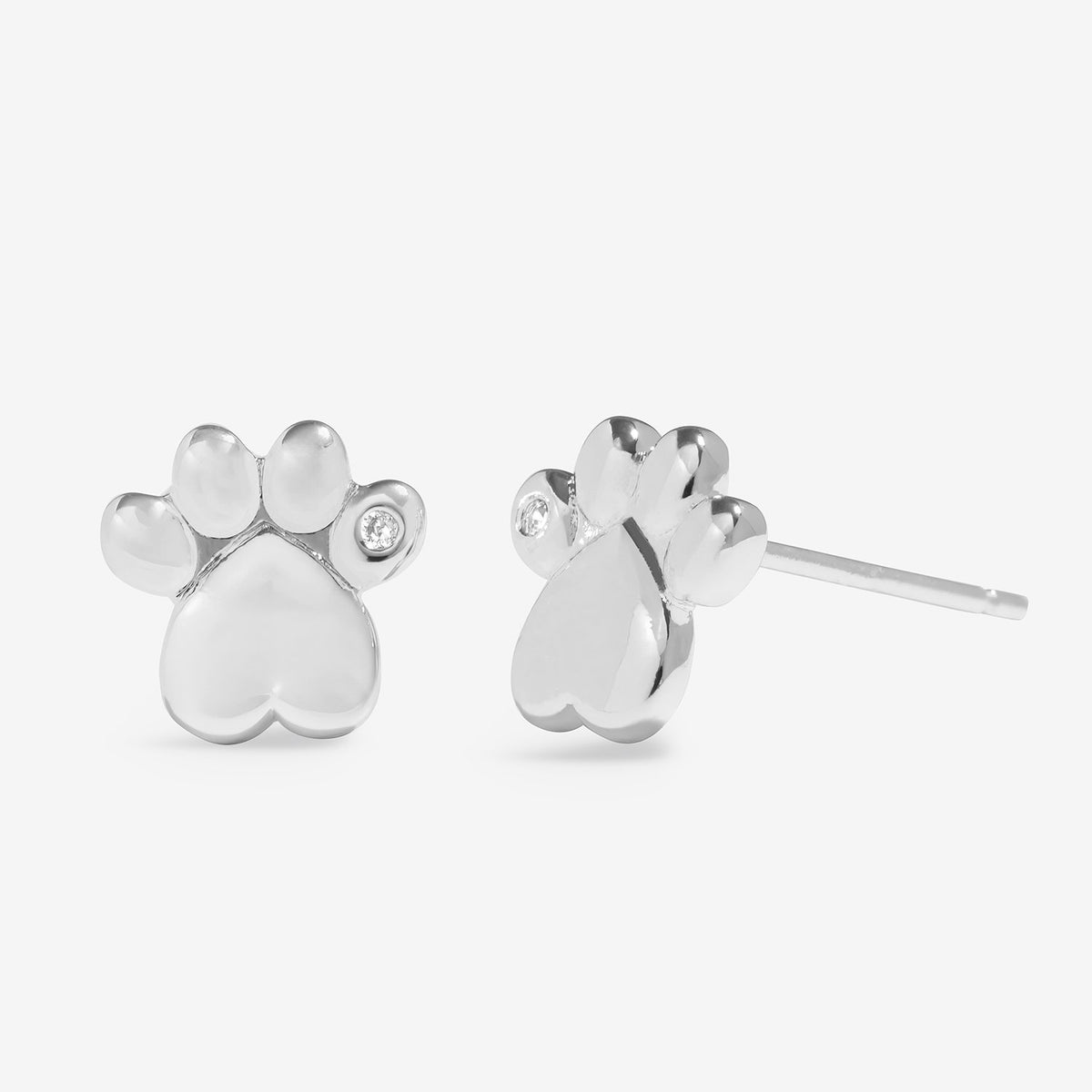 Joma Jewellery Moments To Shine Perfect Paw Print Stud Earrings In Silver Plating