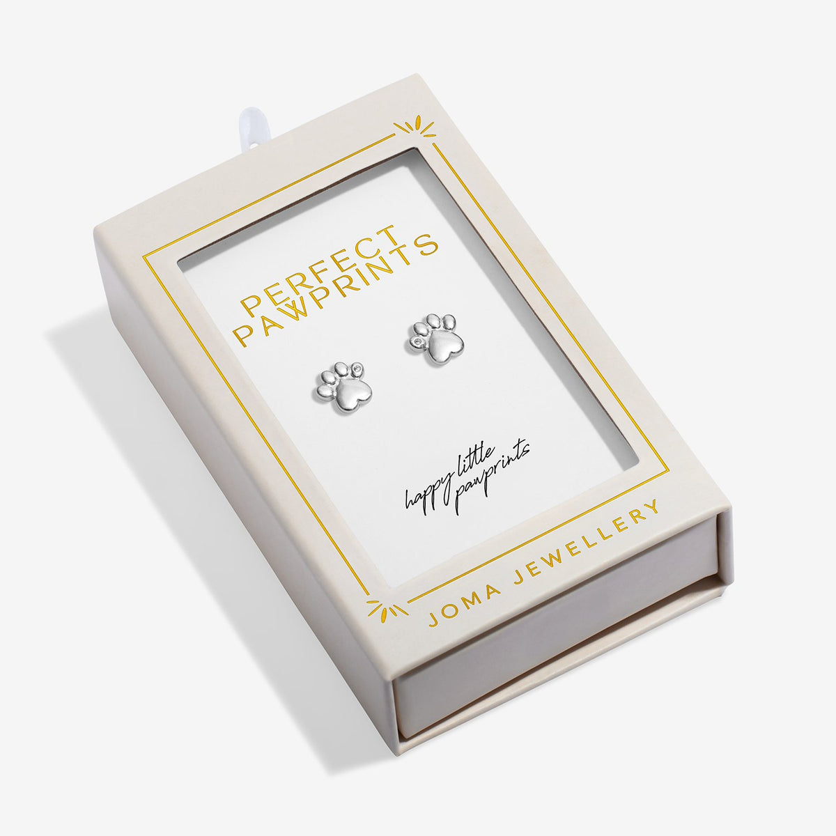 Joma Jewellery Moments To Shine Perfect Paw Print Stud Earrings In Silver Plating