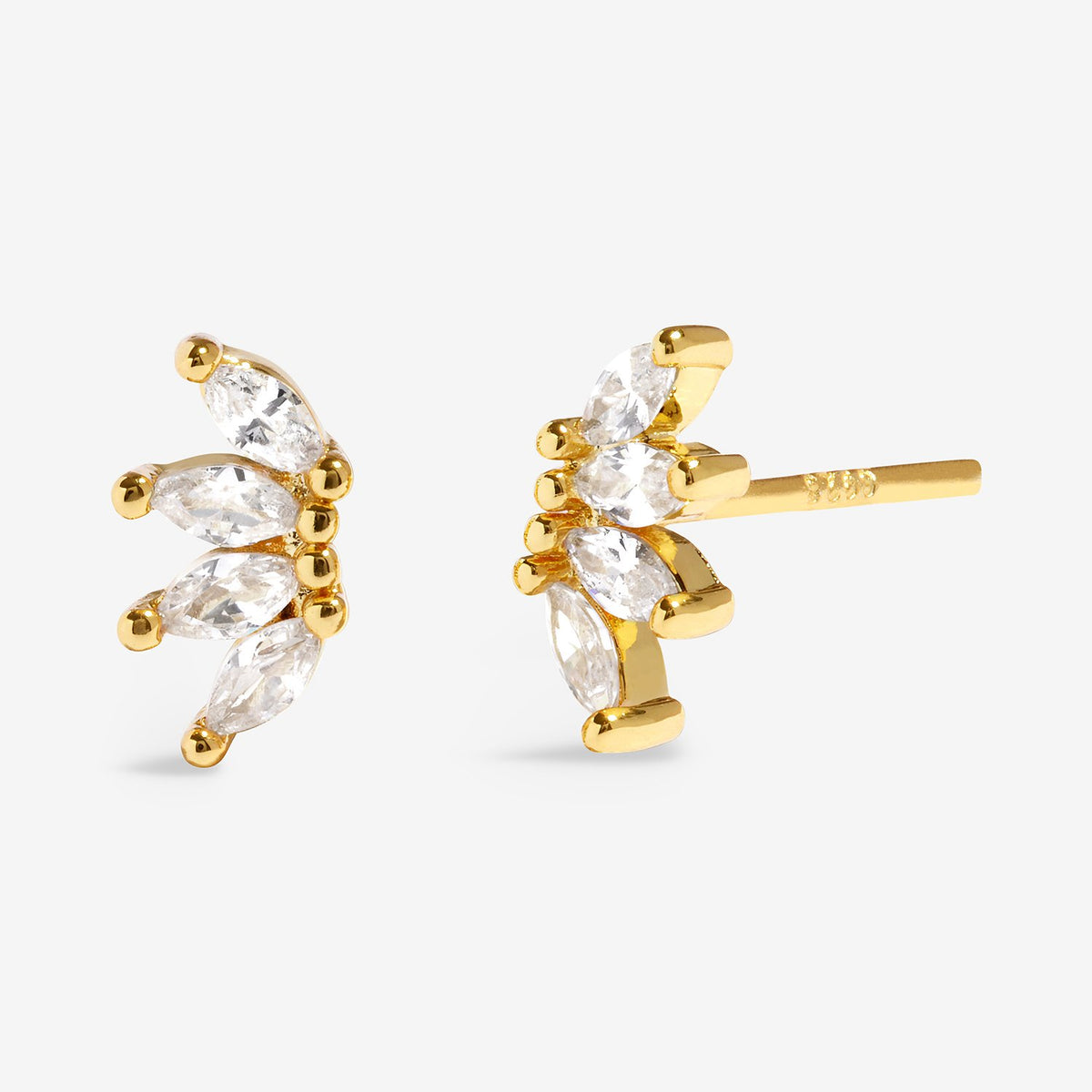 Joma Jewellery Moments To Shine Sparkle Stud Earrings In Gold Plating