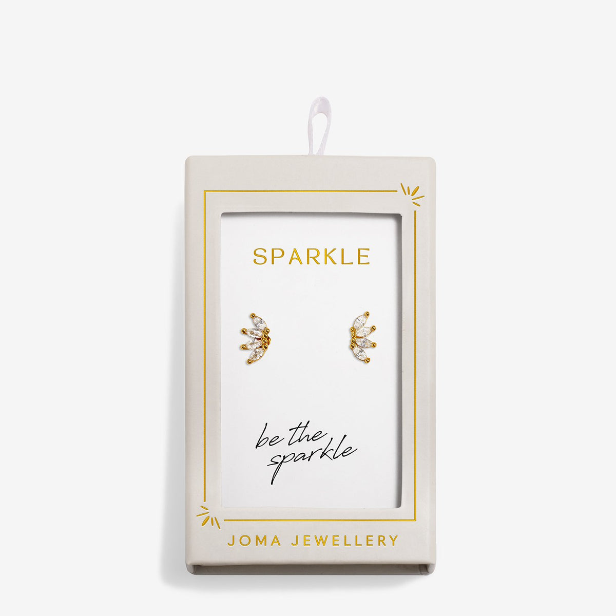 Joma Jewellery Moments To Shine Sparkle Stud Earrings In Gold Plating