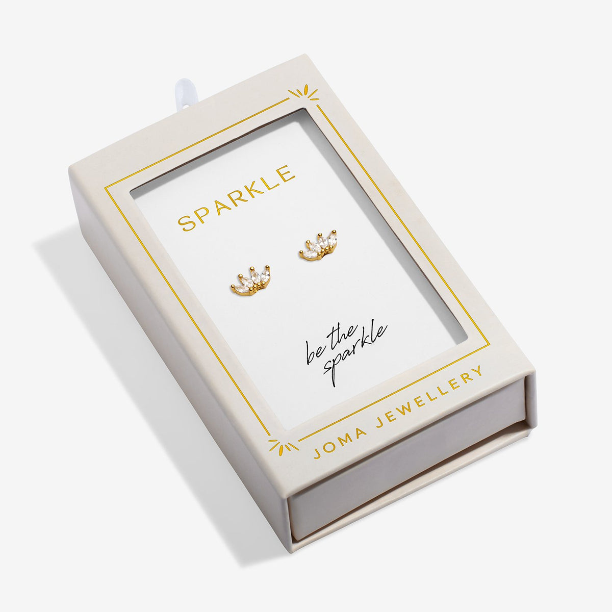 Joma Jewellery Moments To Shine Sparkle Stud Earrings In Gold Plating