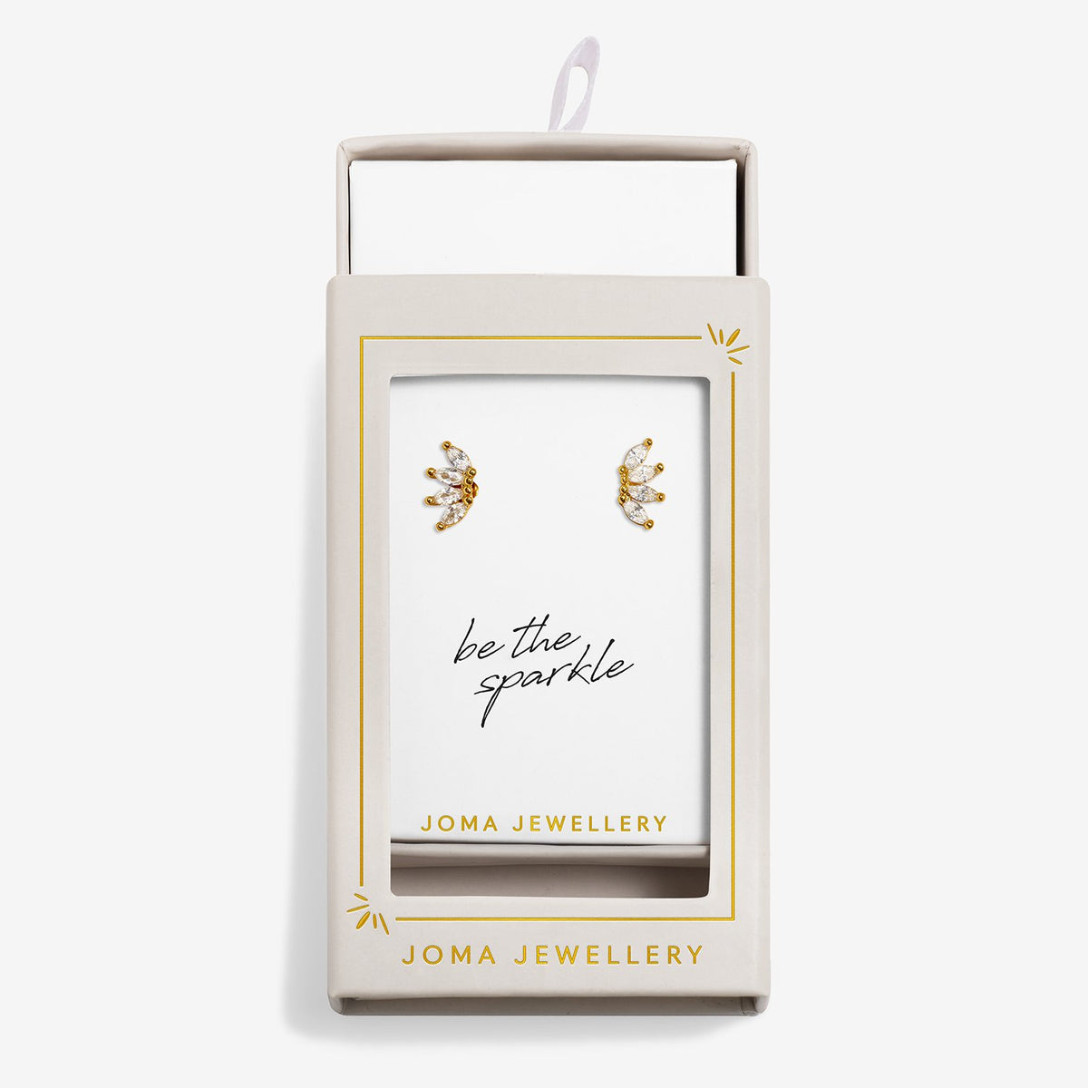 Joma Jewellery Moments To Shine Sparkle Stud Earrings In Gold Plating