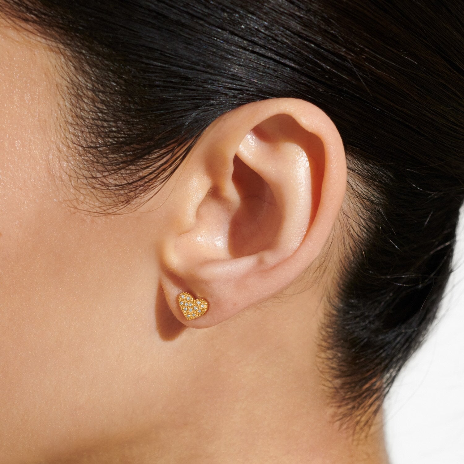 Joma Jewellery Pave Heart Gold Plated Earrings