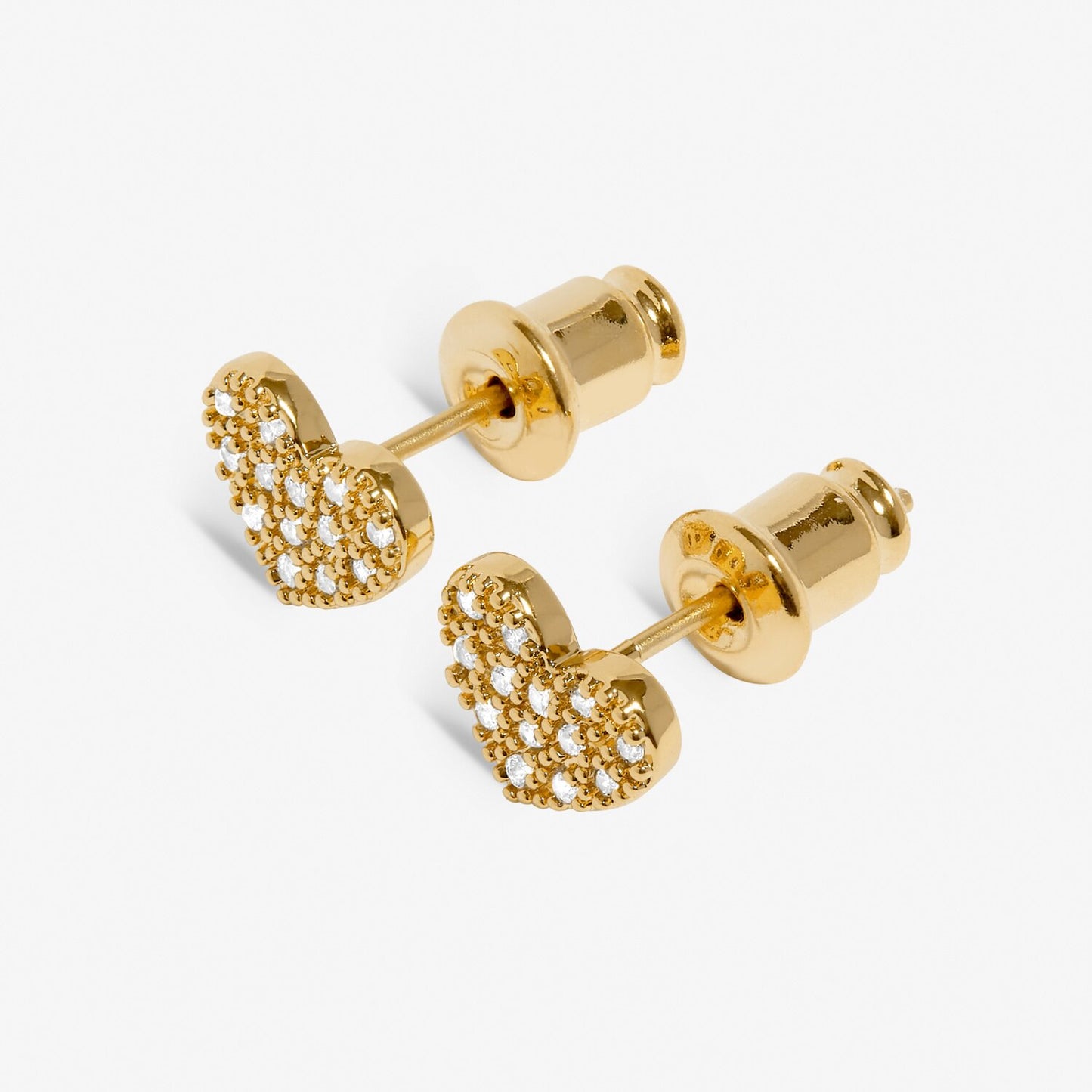 Joma Jewellery Pave Heart Gold Plated Earrings