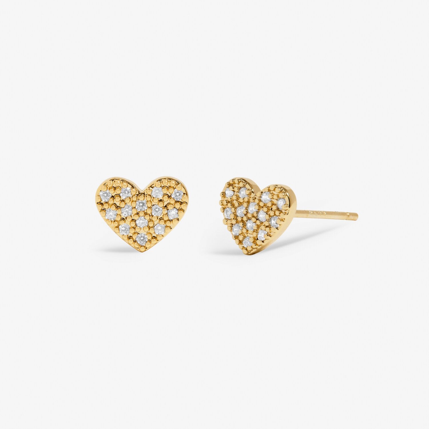 Joma Jewellery Pave Heart Gold Plated Earrings