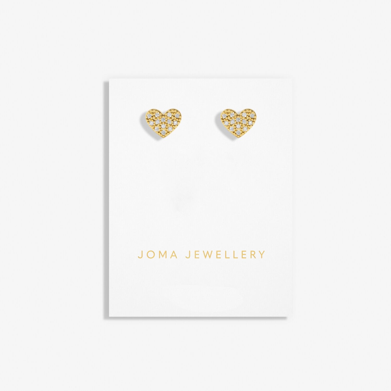 Joma Jewellery Pave Heart Gold Plated Earrings