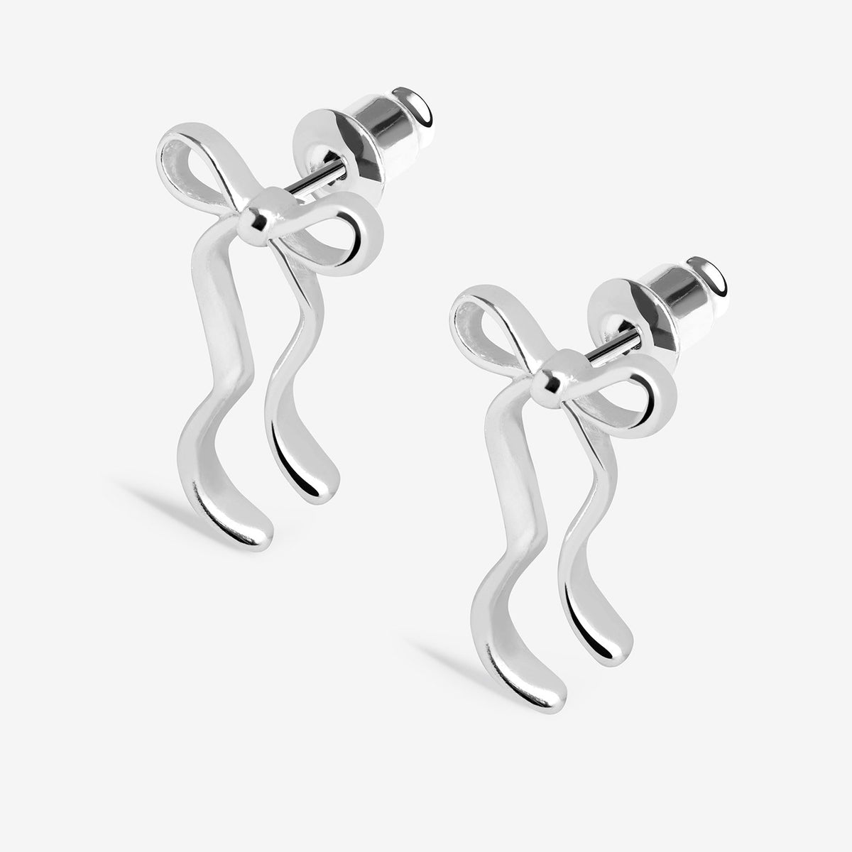 Joma Jewellery Sending Love And Wishes Bow Stud Earrings in Silver Plating