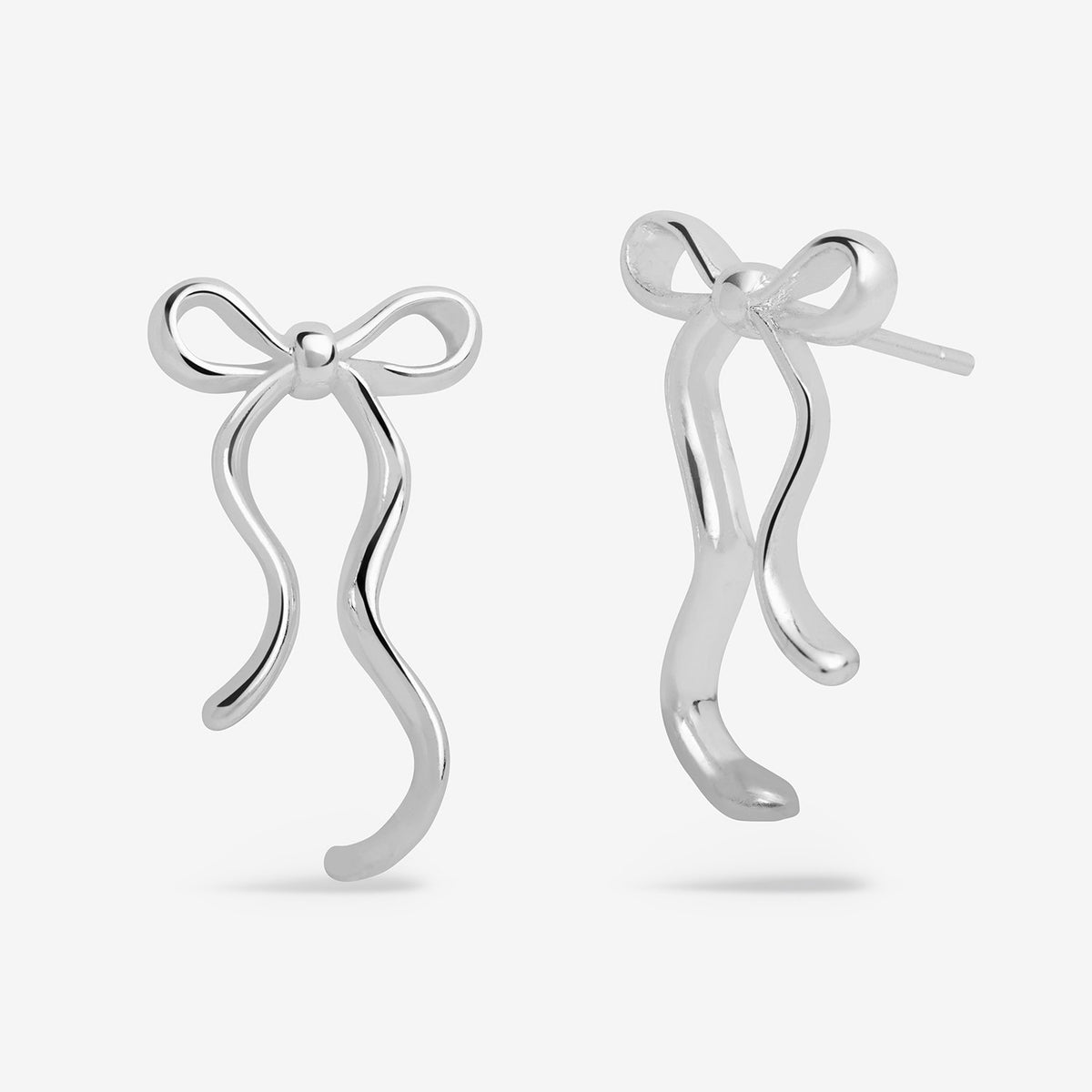 Joma Jewellery Sending Love And Wishes Bow Stud Earrings in Silver Plating