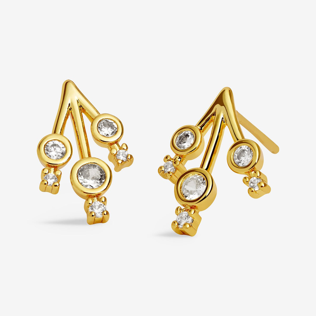 Joma Jewellery Sending Love And Wishes Cubic Zirconia Stud Earrings in Gold Plating