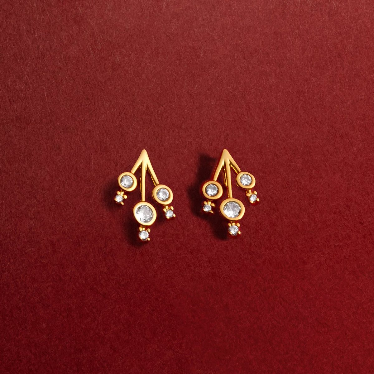 Joma Jewellery Sending Love And Wishes Cubic Zirconia Stud Earrings in Gold Plating