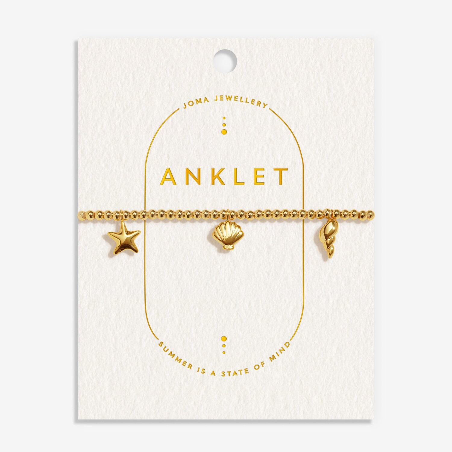 Joma Jewellery Shell Charms Silver Plated Anklet