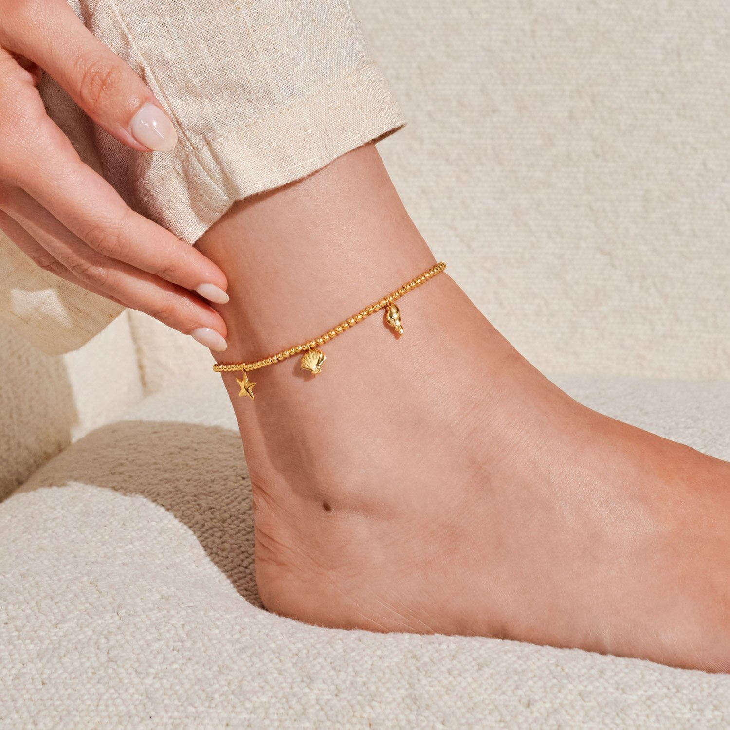 Joma Jewellery Shell Charms Silver Plated Anklet