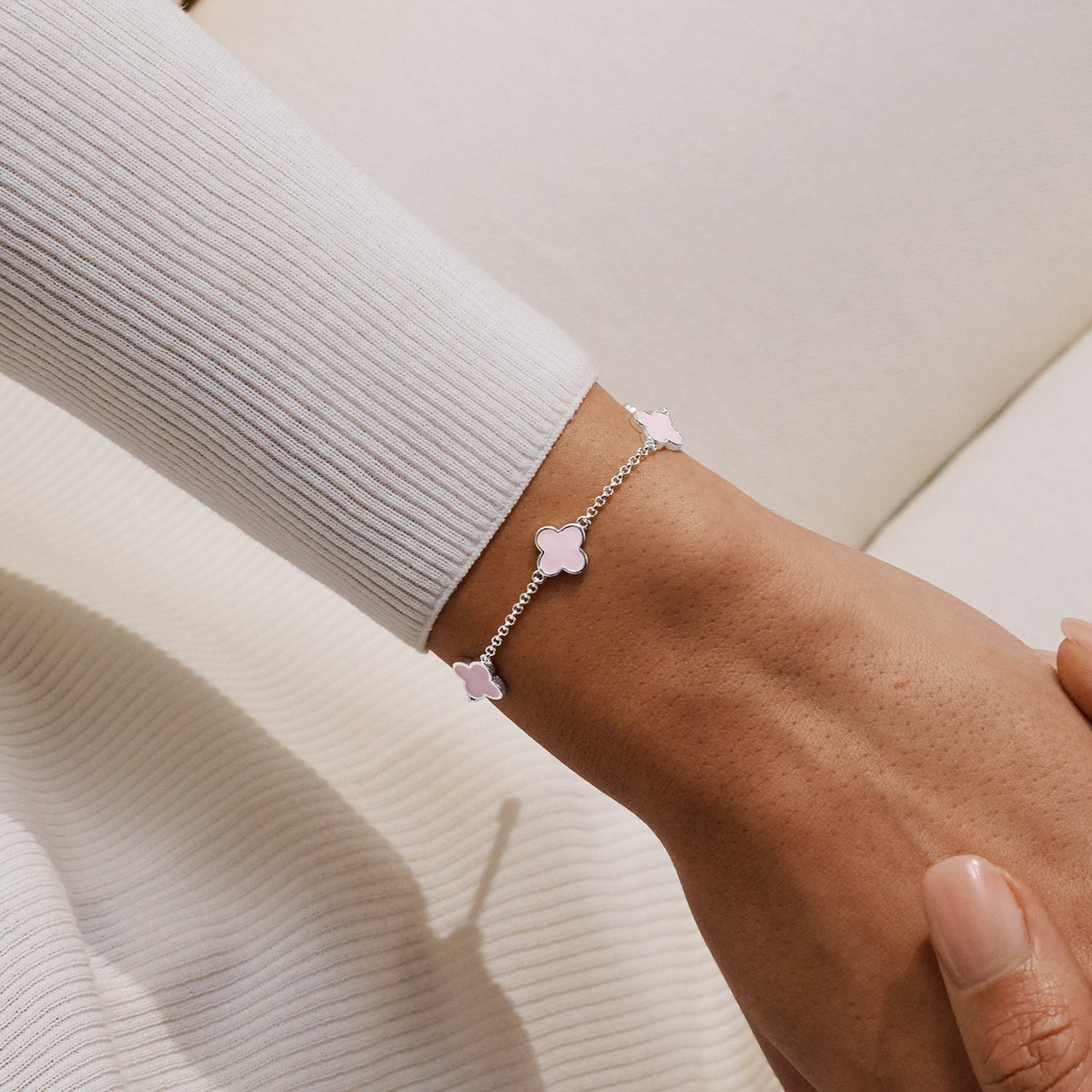 Joma Jewellery Signature Clover Collection Pink Clover Bracelet