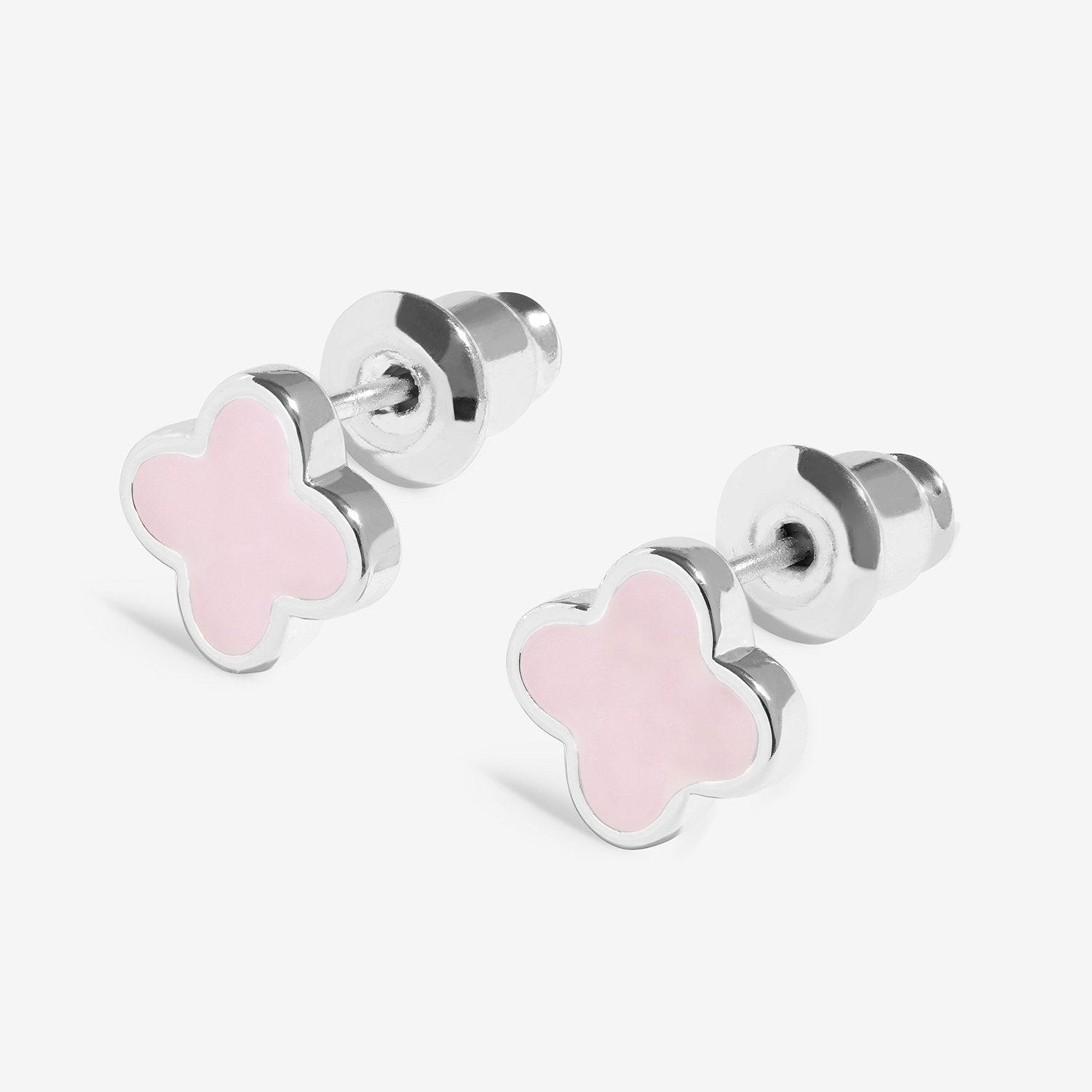 Joma Jewellery Signature Clover Collection Pink Clover Stud Earrings