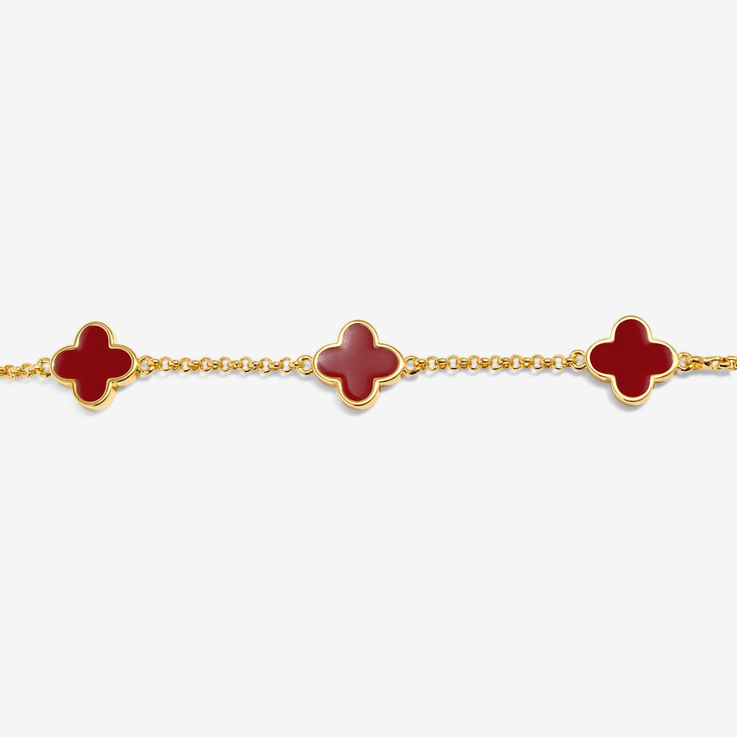 Joma Jewellery Signature Clover Collection Red Clover Bracelet
