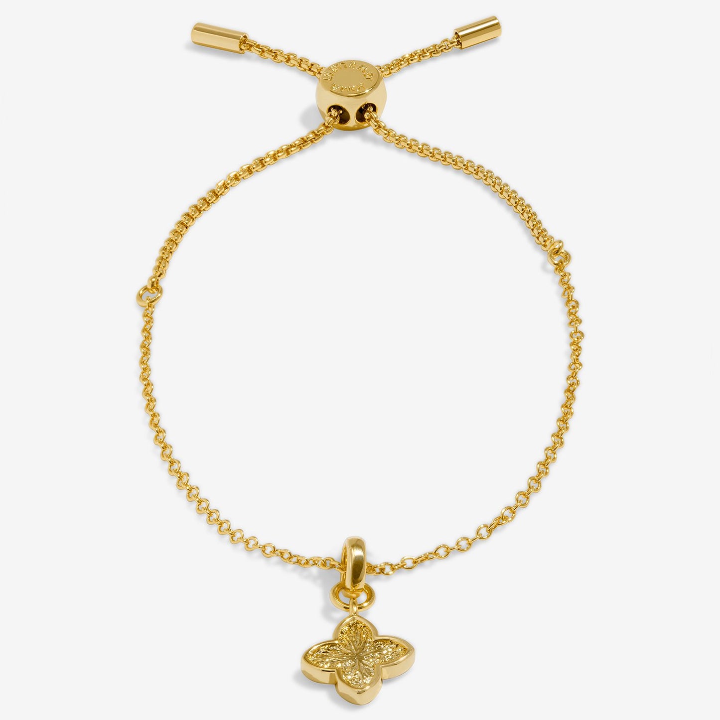Joma Jewellery Signature Clover Collection Textured Bracelet In Gold Plating