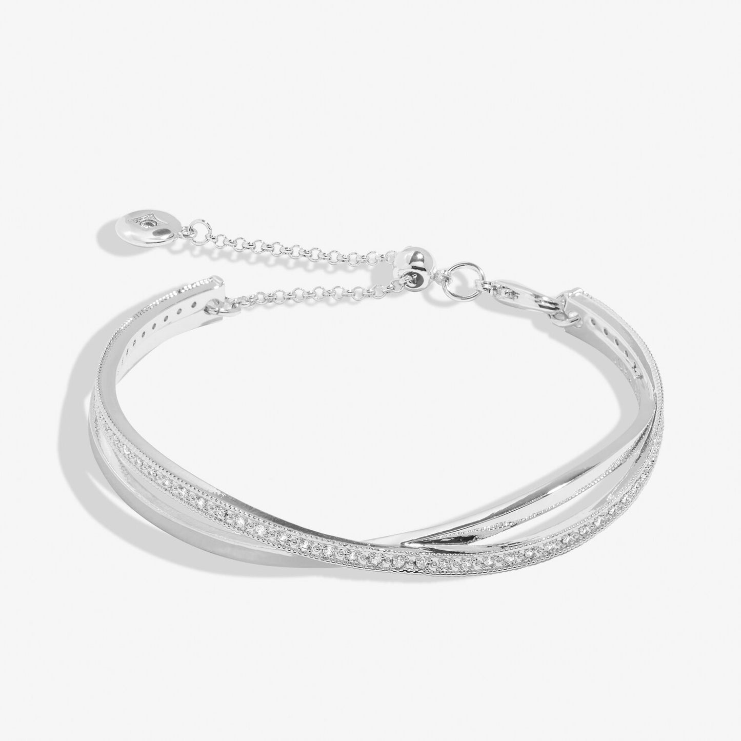 Joma Jewellery Silver Crossover Plated Bangle