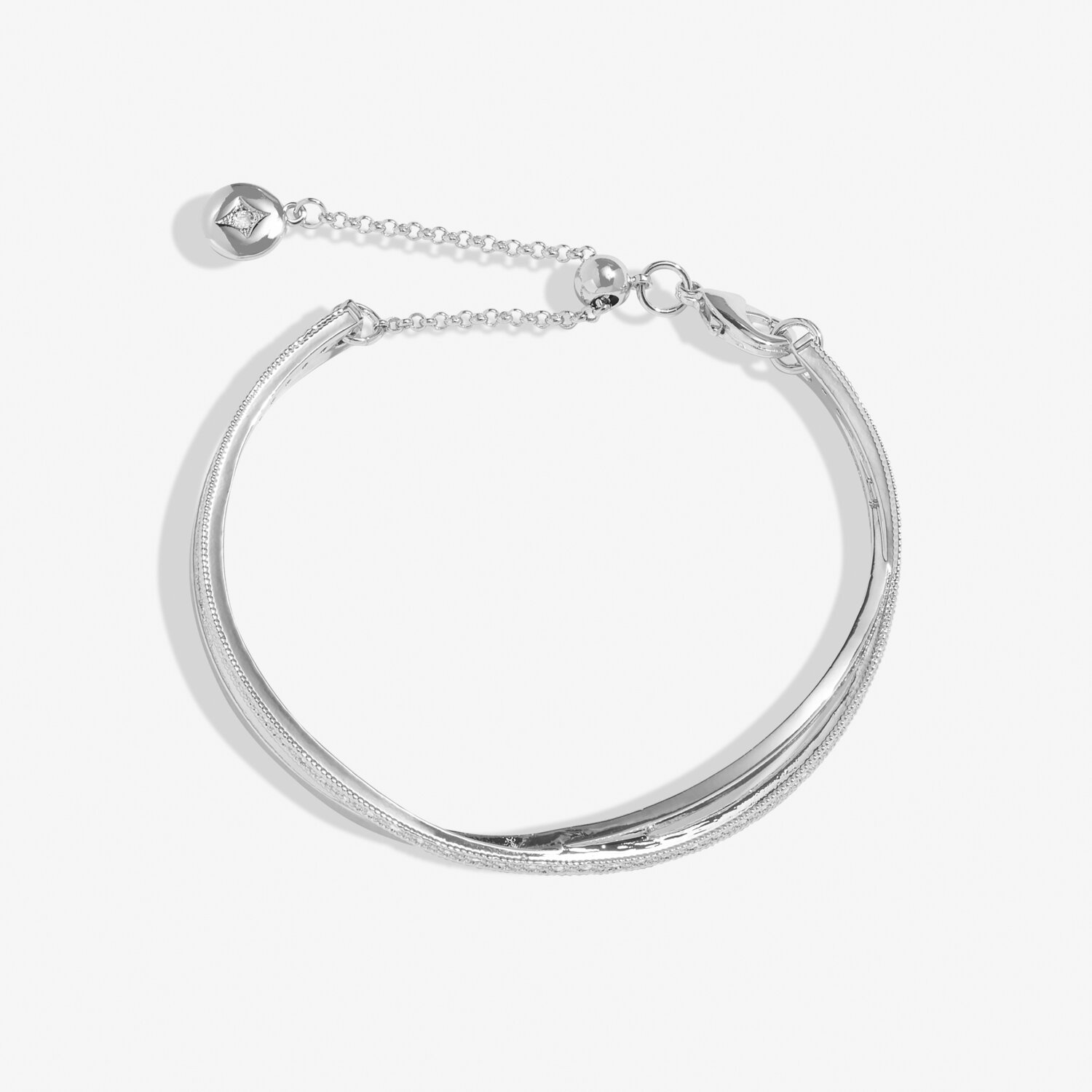 Joma Jewellery Silver Crossover Plated Bangle