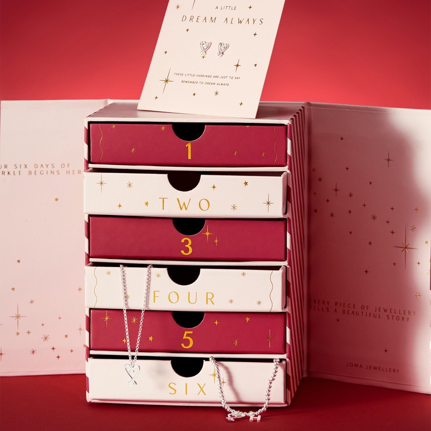 Joma Jewellery Silver Plated 6 Days Of Sparkle Advent Calender
